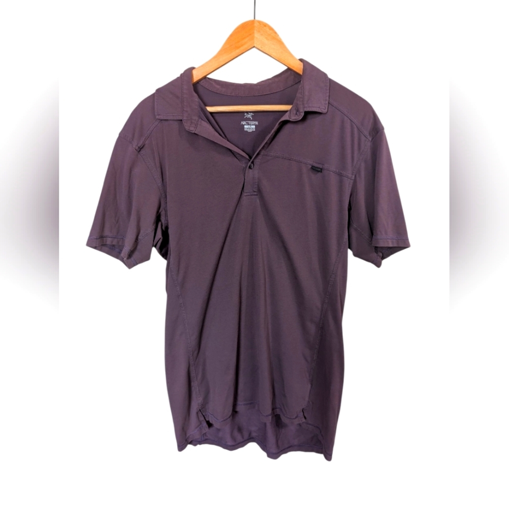 Arc'teryx Purple Men's Golf Shirt Cotton Athletic Fit Polo